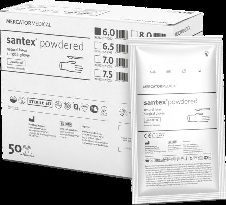 Latexové rukavice "santex® powdered" | s púdrom | 1 pár
