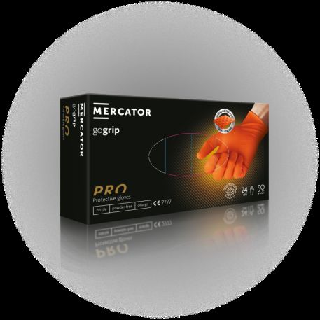 Nitrilové rukavice "Powergrip Orange" | bez púdru  | 50 KS