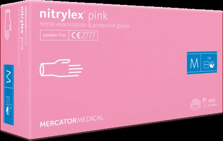Nitrilové rukavice "Nitrylex PINK" | bez púdru | 100 ks
