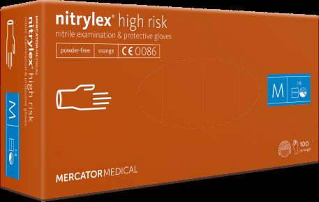 Nitrilové rukavice "nitrylex® high risk" | bez púdru | 100 ks