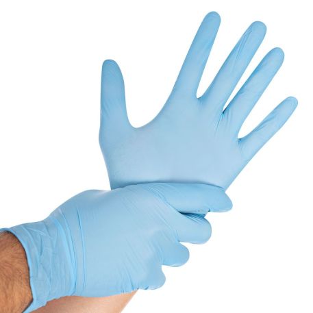 Nitrilové rukavice "Safe Light BLUE" | bez púdru | 90 KS